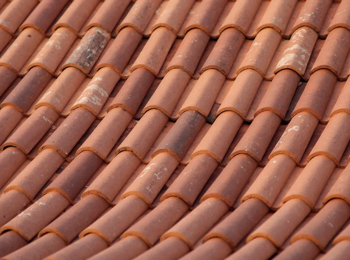 Restored terracotta tile roof with rebuilt dormer